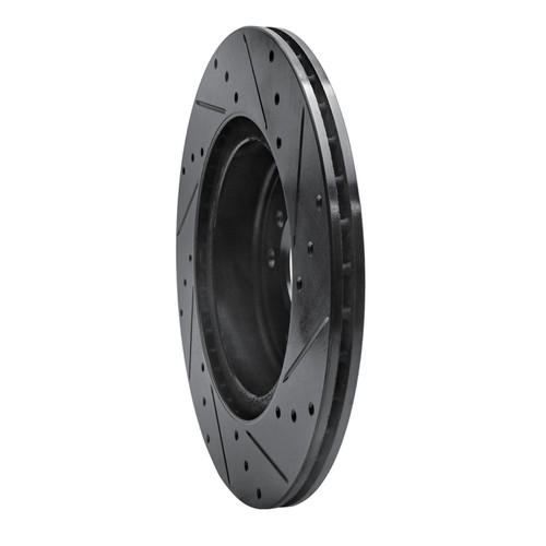 R1 11-16 BMW Z4 Rear Left Drilled & Slotted Black Brake Rotor