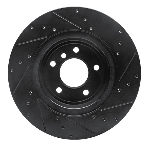 R1 11-16 BMW Z4 Rear Left Drilled & Slotted Black Brake Rotor