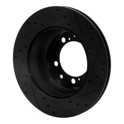 R1 87-97 Porsche 944 Except Turbo Rear Left Drilled & Slotted Black Brake Rotor