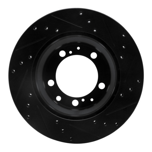 R1 87-97 Porsche 944 Except Turbo Rear Left Drilled & Slotted Black Brake Rotor