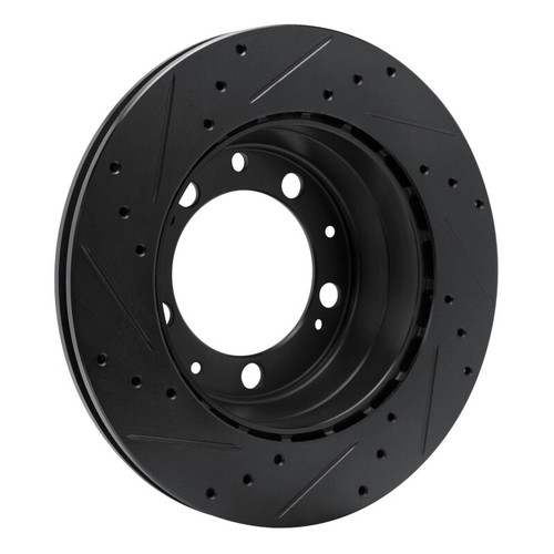 R1 86-95 Porsche 944 Turbo Rear Right Drilled & Slotted Black Brake Rotor