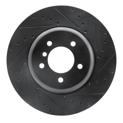 R1 11-16 BMW Z4 Front Right Drilled & Slotted Black Brake Rotor