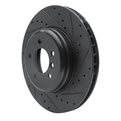 R1 11-16 BMW Z4 Front Right Drilled & Slotted Black Brake Rotor