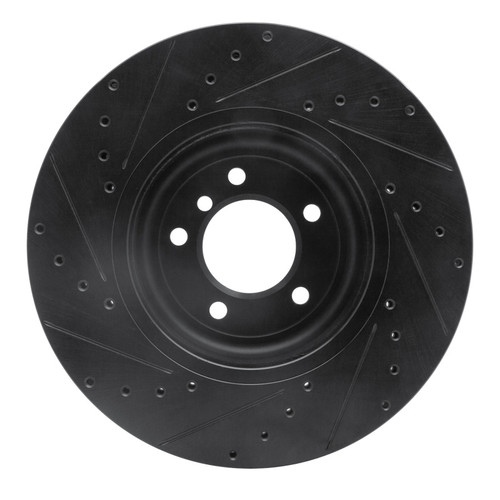 R1 11-16 BMW Z4 Front Right Drilled & Slotted Black Brake Rotor