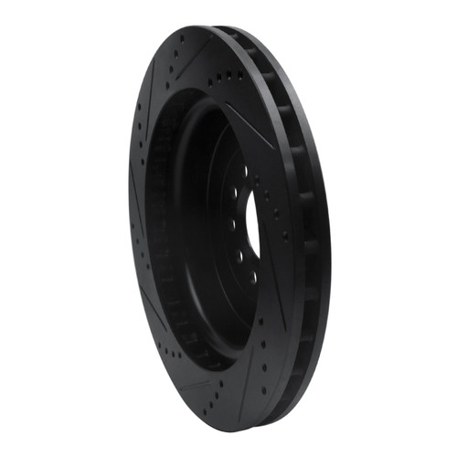 R1 03-05 Jaguar S-Type Front Right Drilled & Slotted Black Brake Rotor