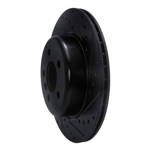 R1 11-16 BMW 535I Rear Right Drilled & Slotted Black Brake Rotor