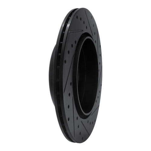 R1 11-16 BMW 535I Rear Right Drilled & Slotted Black Brake Rotor