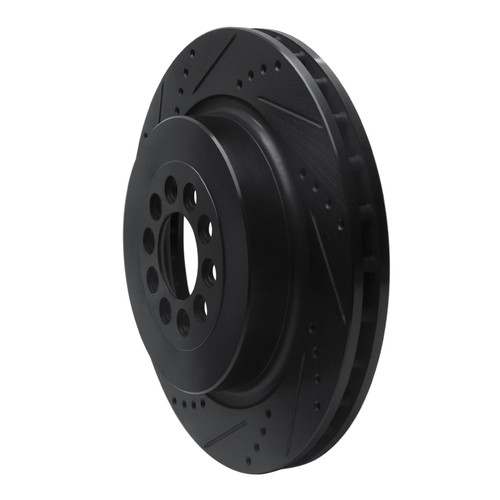 R1 03-05 Jaguar XJR Front Left Drilled & Slotted Black Brake Rotor