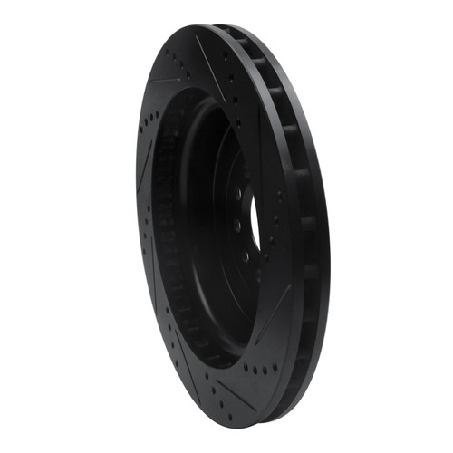 R1 03-05 Jaguar XJR Front Left Drilled & Slotted Black Brake Rotor