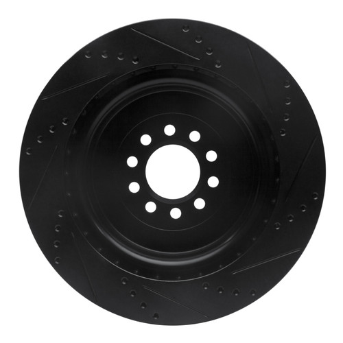 R1 03-05 Jaguar XJR Front Left Drilled & Slotted Black Brake Rotor