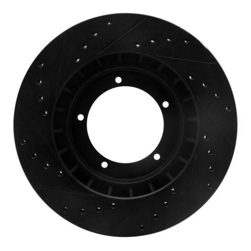 R1 86-86 Porsche 944 Turbo Front Right Drilled & Slotted Black Brake Rotor