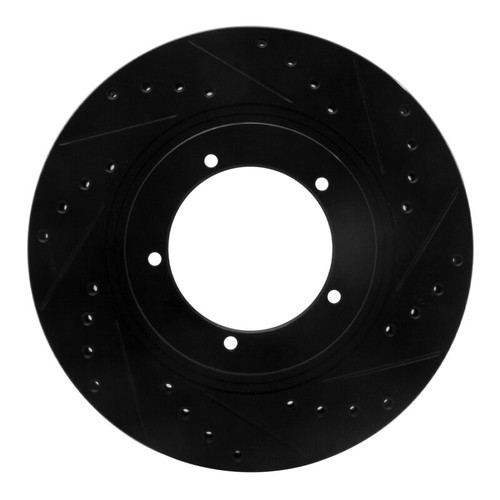 R1 86-86 Porsche 944 Turbo Front Right Drilled & Slotted Black Brake Rotor