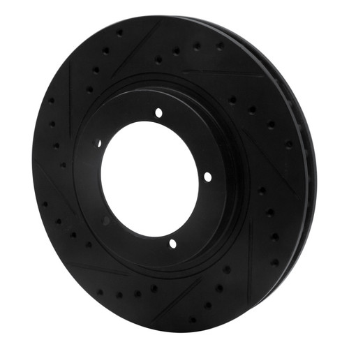 R1 86-86 Porsche 944 Turbo Front Left Drilled & Slotted Black Brake Rotor