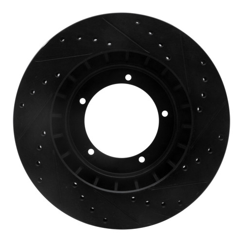 R1 86-86 Porsche 944 Turbo Front Left Drilled & Slotted Black Brake Rotor