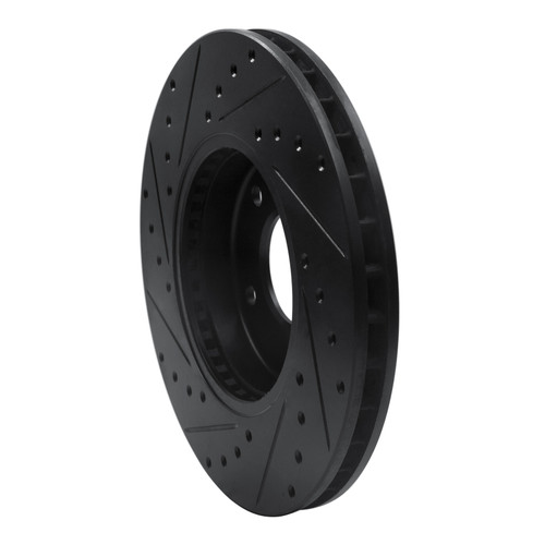 R1 97-03 Jaguar Vanden Plas Front Right Drilled & Slotted Black Brake Rotor