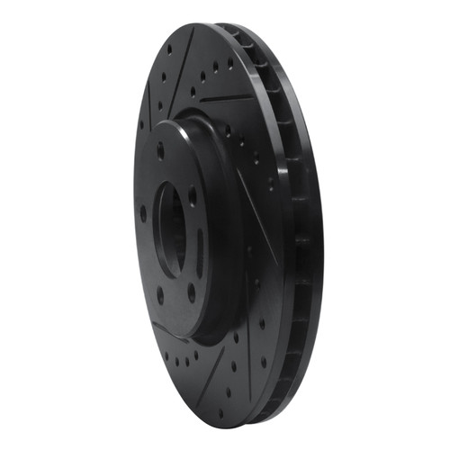 R1 97-03 Jaguar XJR Front Left Drilled & Slotted Black Brake Rotor