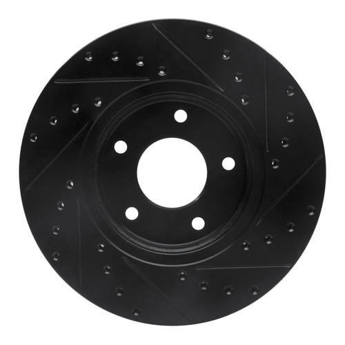 R1 97-03 Jaguar XJR Front Left Drilled & Slotted Black Brake Rotor