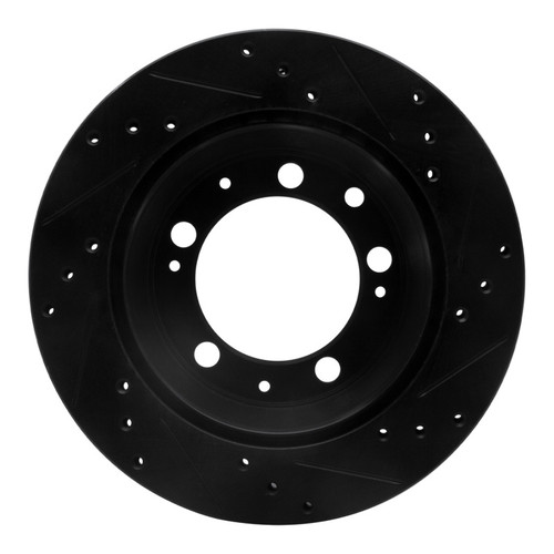 R1 77-88 Porsche 924 Rear Left Drilled & Slotted Black Brake Rotor