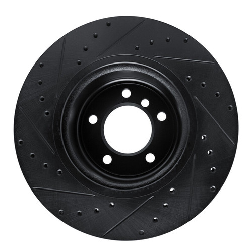 R1 09-16 BMW Z4 Front Right Drilled & Slotted Black Brake Rotor