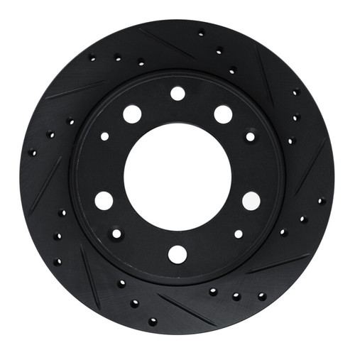 R1 69-83 Porsche 911 Rear Right Drilled & Slotted Black Brake Rotor