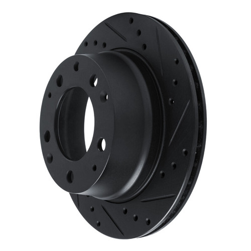 R1 69-83 Porsche 911 Rear Right Drilled & Slotted Black Brake Rotor