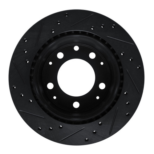 R1 69-83 Porsche 911 Rear Right Drilled & Slotted Black Brake Rotor