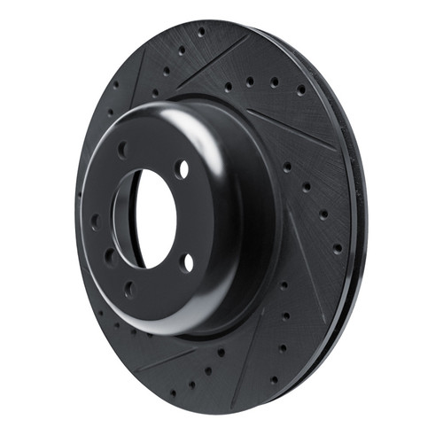 R1 09-16 BMW Z4 Front Left Drilled & Slotted Black Brake Rotor