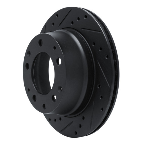 R1 69-83 Porsche 911 Rear Left Drilled & Slotted Black Brake Rotor