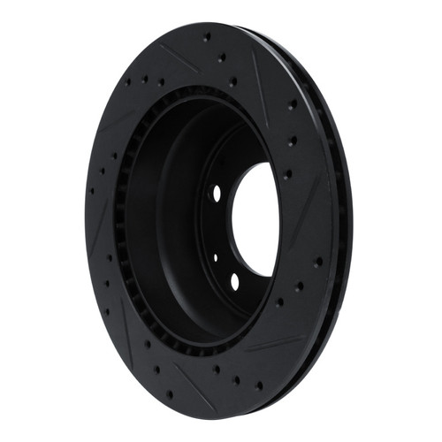 R1 69-83 Porsche 911 Rear Left Drilled & Slotted Black Brake Rotor