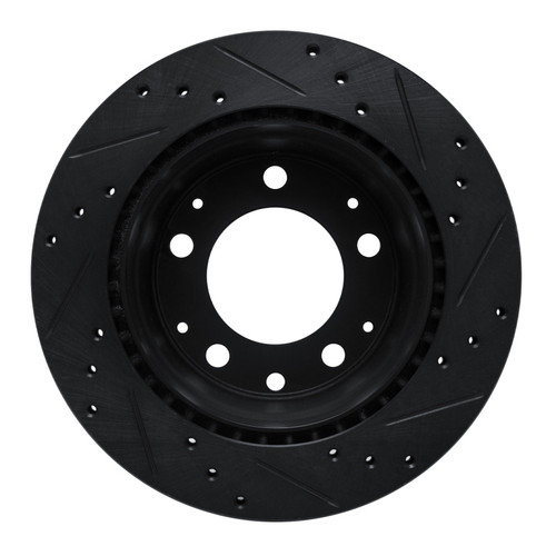 R1 69-83 Porsche 911 Rear Left Drilled & Slotted Black Brake Rotor