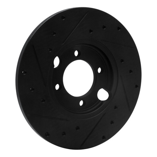 R1 83-93 Jaguar XJRS Rear Right Drilled & Slotted Black Brake Rotor