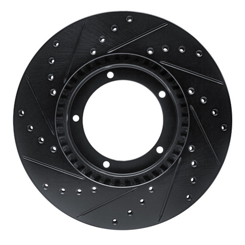 R1 67-88 Porsche 911 Front Right Drilled & Slotted Black Brake Rotor