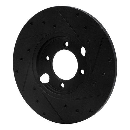R1 83-93 Jaguar XJRS Rear Left Drilled & Slotted Black Brake Rotor