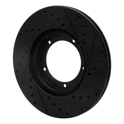 R1 67-88 Porsche 914 Front Left Drilled & Slotted Black Brake Rotor