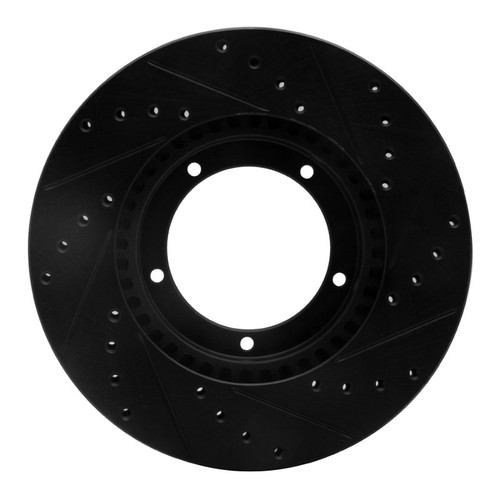 R1 67-88 Porsche 914 Front Left Drilled & Slotted Black Brake Rotor