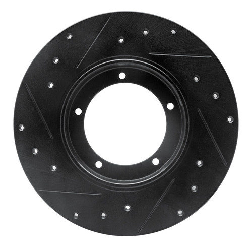 R1 65-76 Porsche 911 Front Right Drilled & Slotted Black Brake Rotor