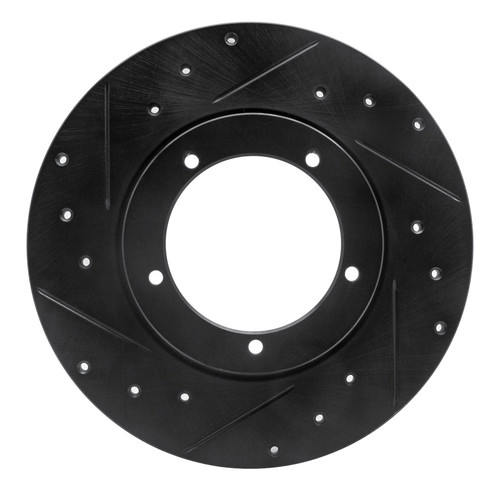 R1 65-76 Porsche 911 Front Left Drilled & Slotted Black Brake Rotor