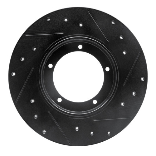 R1 65-76 Porsche 911 Front Left Drilled & Slotted Black Brake Rotor