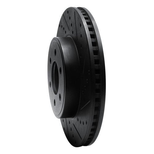 R1 03-03 Dodge Durango Front Right Drilled & Slotted Black Brake Rotor