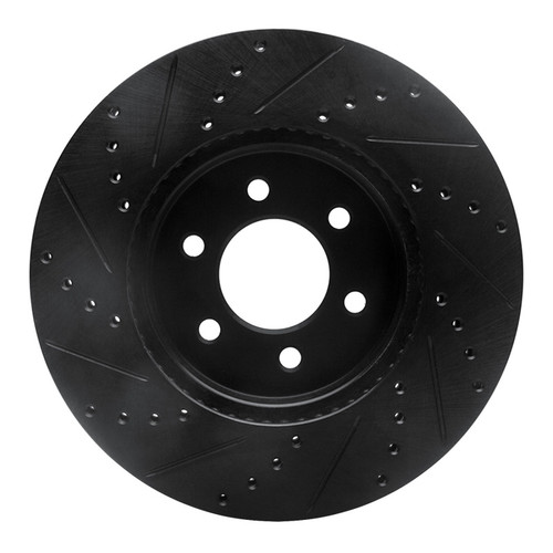R1 03-03 Dodge Durango Front Right Drilled & Slotted Black Brake Rotor