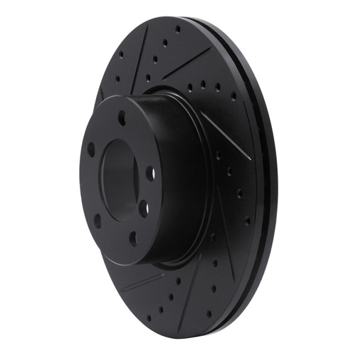 R1 07-21 BMW 430I xDrive Front Left Drilled & Slotted Black Brake Rotor