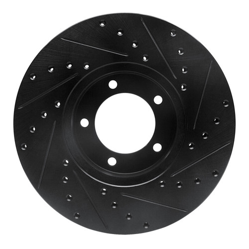 R1 71-97 Jaguar Vanden Plas Front Left Drilled & Slotted Black Brake Rotor