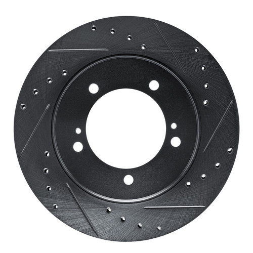 R1 99-08 Chevrolet Tracker Front Right Drilled & Slotted Black Brake Rotor