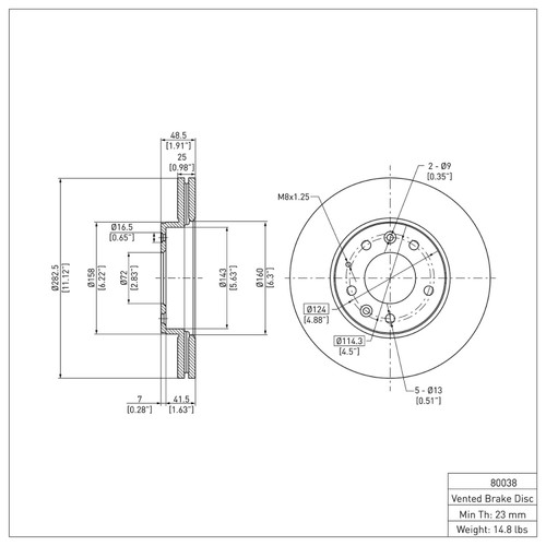R1 2003-2005 Mazda 6 Front Brake Rotor