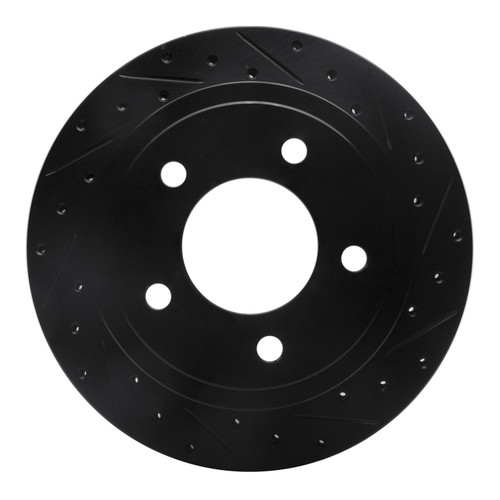 R1 03-03 Dodge Ram 1500 Van Rear Right Drilled & Slotted Black Brake Rotor