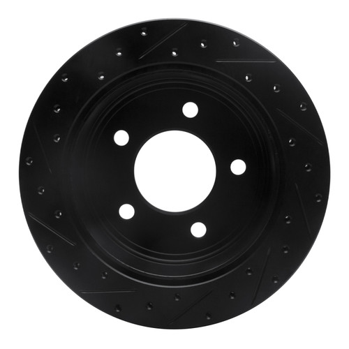 R1 03-03 Dodge Ram 1500 Van Rear Right Drilled & Slotted Black Brake Rotor