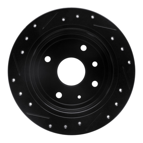 R1 04-10 Chevrolet Optra (USA/Canada) Rear Right Drilled & Slotted Black Brake Rotor