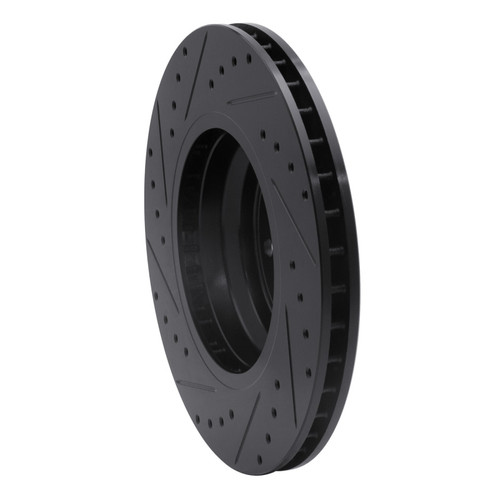 R1 07-15 BMW 335I Front Right Drilled & Slotted Black Brake Rotor