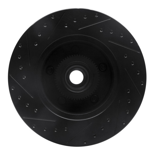 R1 03-03 Dodge Ram 1500 Van Front Right Drilled & Slotted Black Brake Rotor