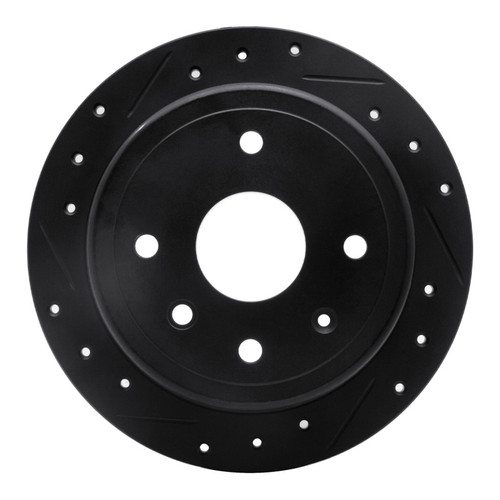 R1 04-10 Chevrolet Optra (USA/Canada) Rear Left Drilled & Slotted Black Brake Rotor